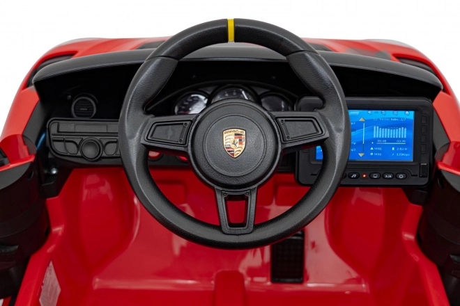 Elektrické autíčko Porsche 718 s MP4 audio panelom – Červené