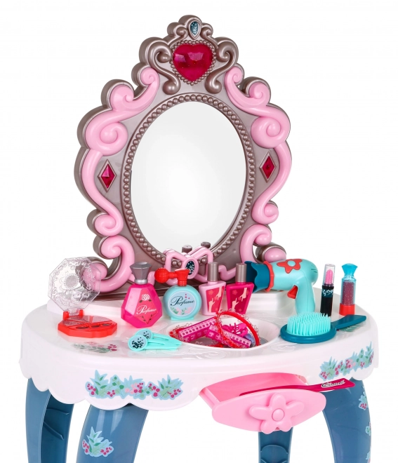 Interactive Vanity with Mirror and Stool for Kids