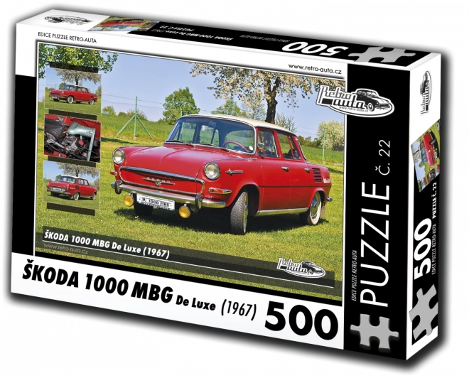 Retro Cars Puzzle Škoda 1000 MBG De Luxe 1967