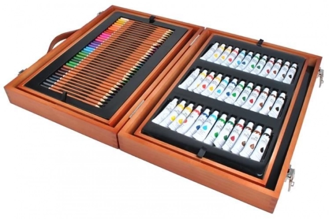 Comprehensive Painting Set in a Wooden Case