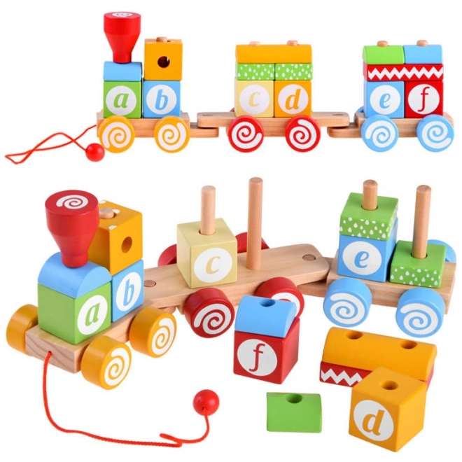 Wooden Train with Letter Blocks