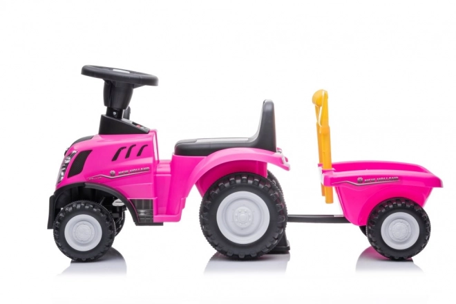 Riding Toy Tractor New Holland Pink