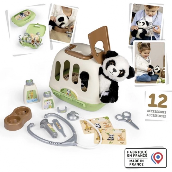 Veterinary Kit with Panda and Carrying Box 2-in-1