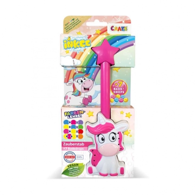 Inkee Unicorn Magic Wand with Fizzing Drops