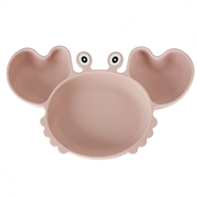 Silicone Dinnerware Set for Babies - Crab Design (9-Piece, Pink)