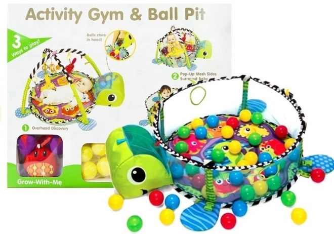 Educational Baby Turtle Play Mat 3-in-1 Ball Pit