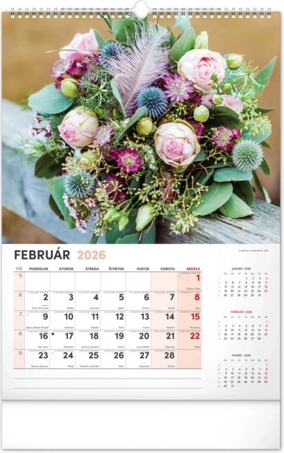 Wall Calendar Flowers 2026