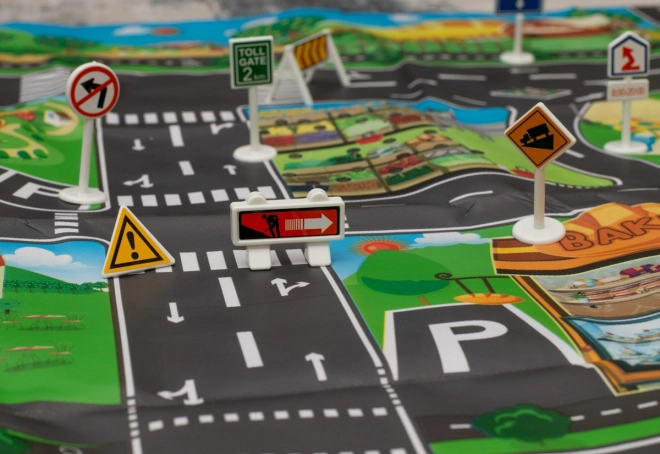 Waterproof Play Mat with City Roads and Traffic Signs