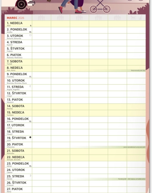 Calendrier mural Planificateur familial XXL 2026