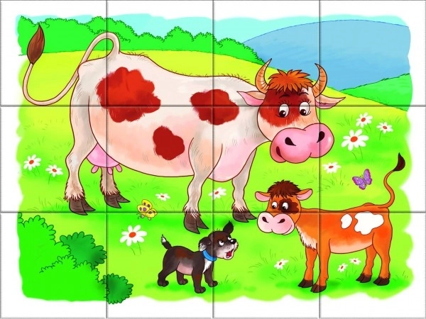 Wooden Picture Blocks Farm Animals