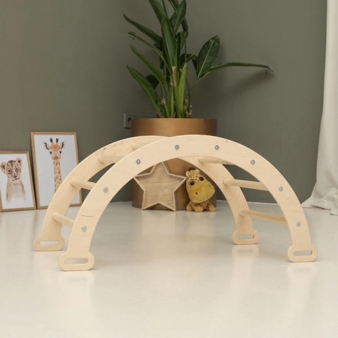 Large Natural Wood Pikler Climbing Arch