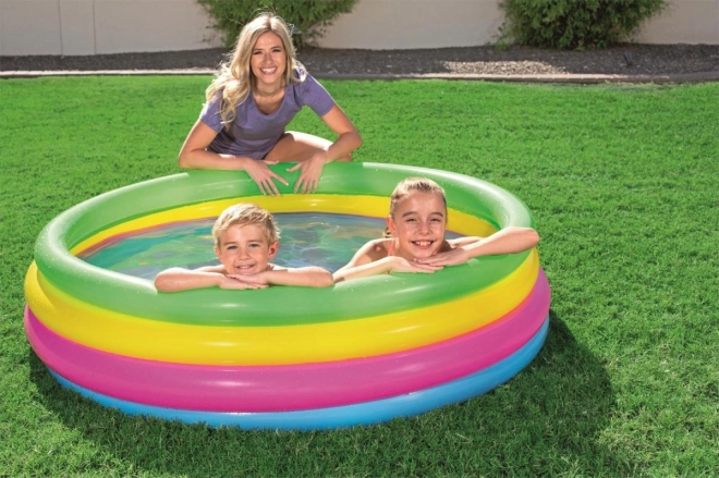 Inflatable Kiddie Pool Rainbow Colors