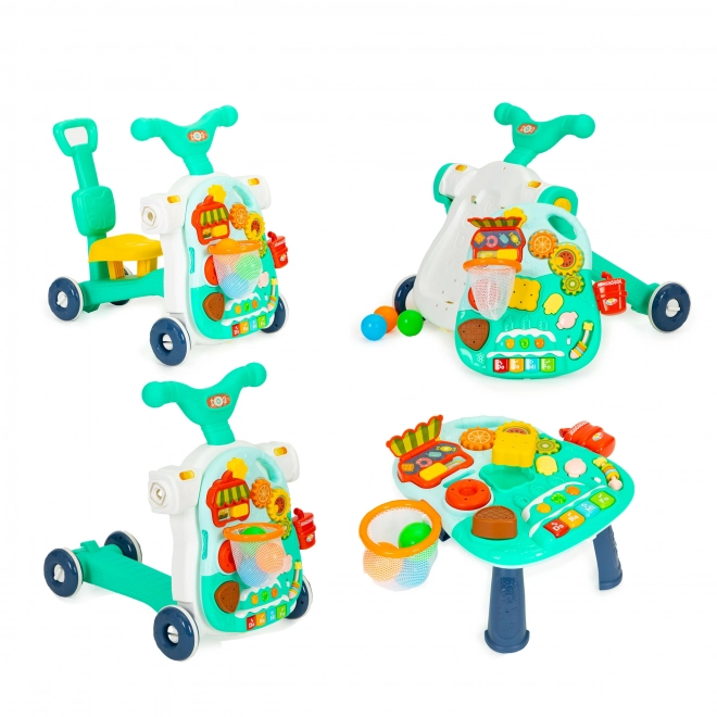 4-in-1 Children's Blue Ride-On and Educational Toy