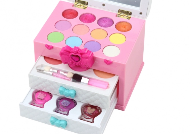 Beauty Set in a Carry Case with Eyeshadows, Glosses, Blushes, and Nail Polishes