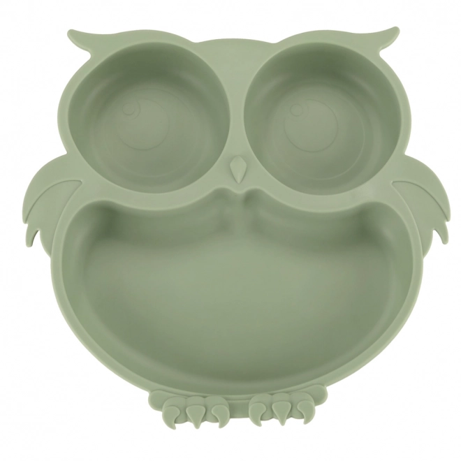 Set of silicone dishes for kids owl military green