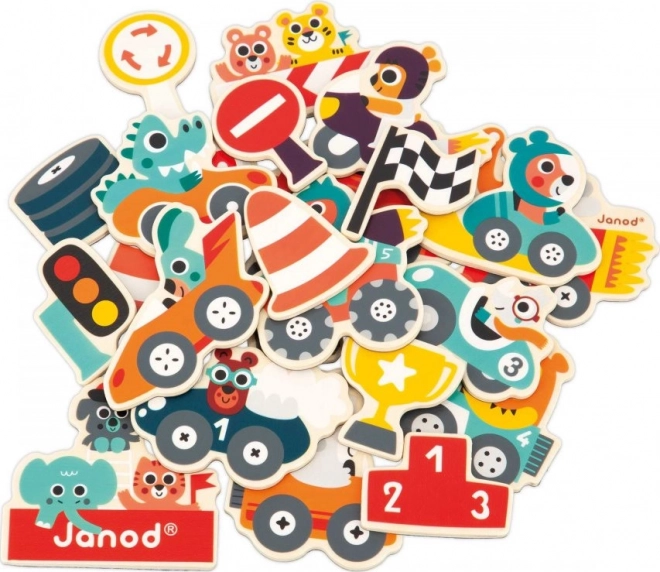 Wooden Magnetic Cars Set by Janod