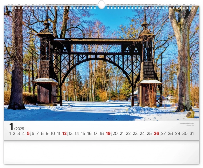 Wall Calendar with Czech Landscapes 2025