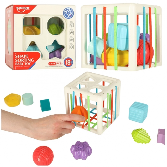 Flexible Sensory Puzzle Cube with Shape Sorter