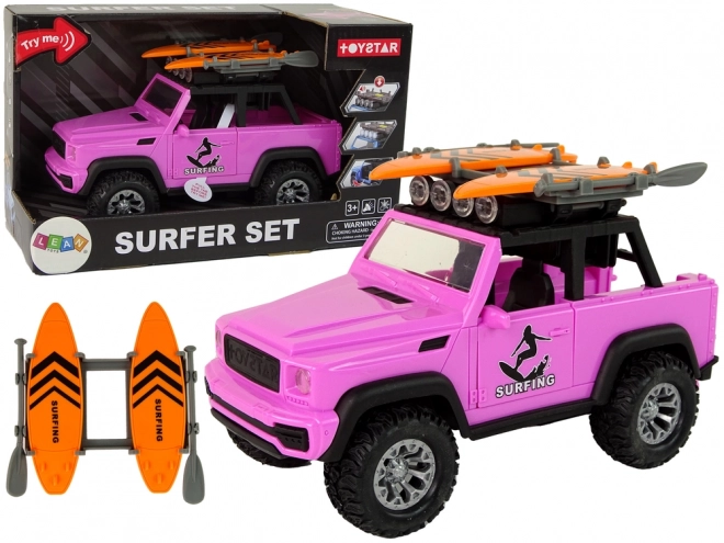 Pink Off-Road Adventure Car with Friction Drive