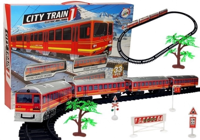 Battery Operated Train Set with Tracks - 33 Pieces