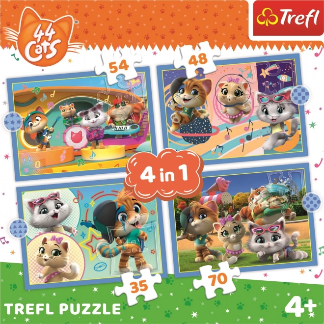 Trefl Cat Team Puzzle Collection 4-in-1