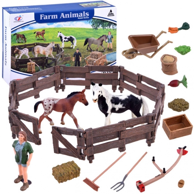 Animal Figurine Set Farm Horses – C