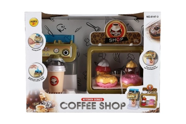 Plastic Café Set with Coffee Machine and Sweets Display