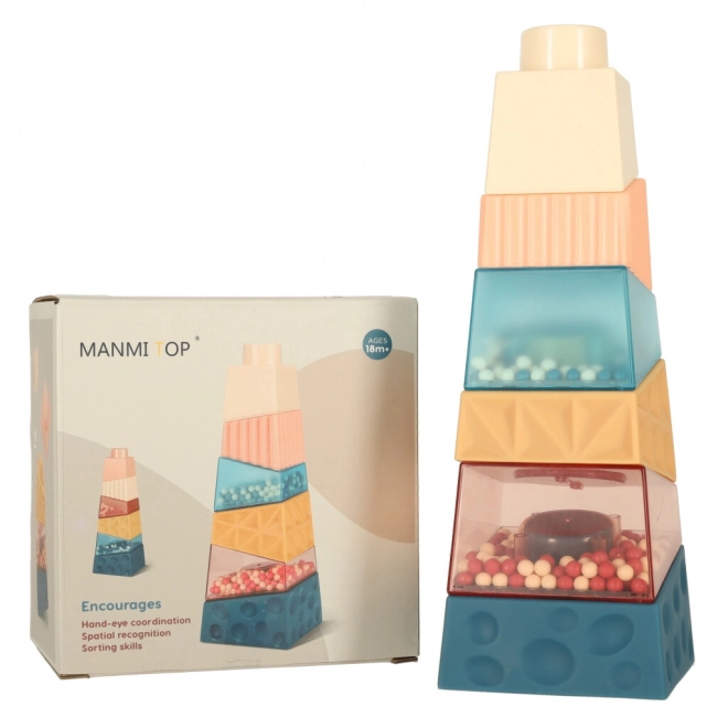 Educational Sensory Tower Blocks Pyramid Montessori