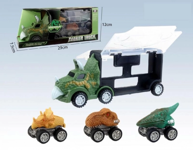 Dinosaur Truck with 3 Cars
