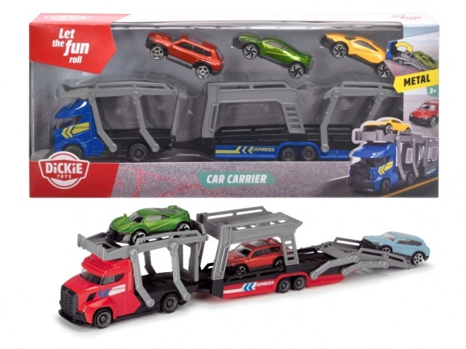 Car transporter with 3 toy cars