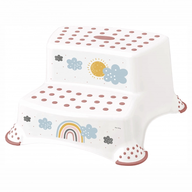 Double Step Stool for WC/Sink Rainbow White