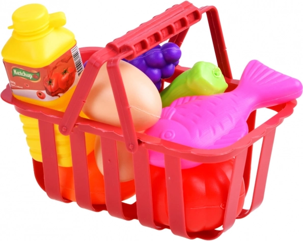 Clear shelves and a shopping basket