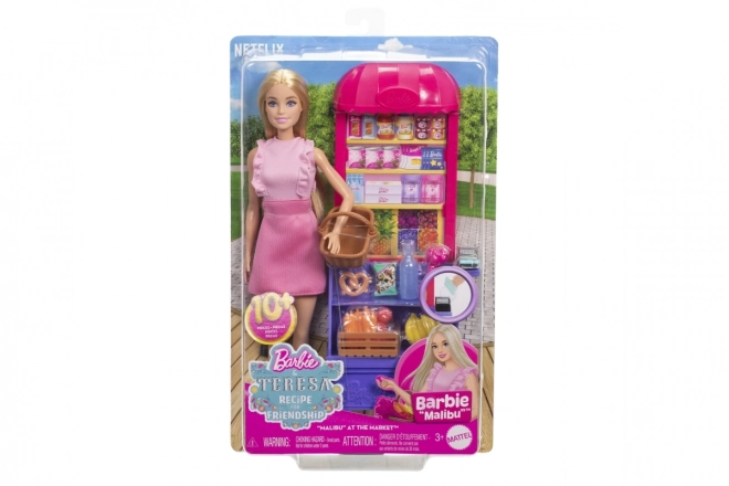 Panenka Barbie Malibu Bevásárlós Készlet