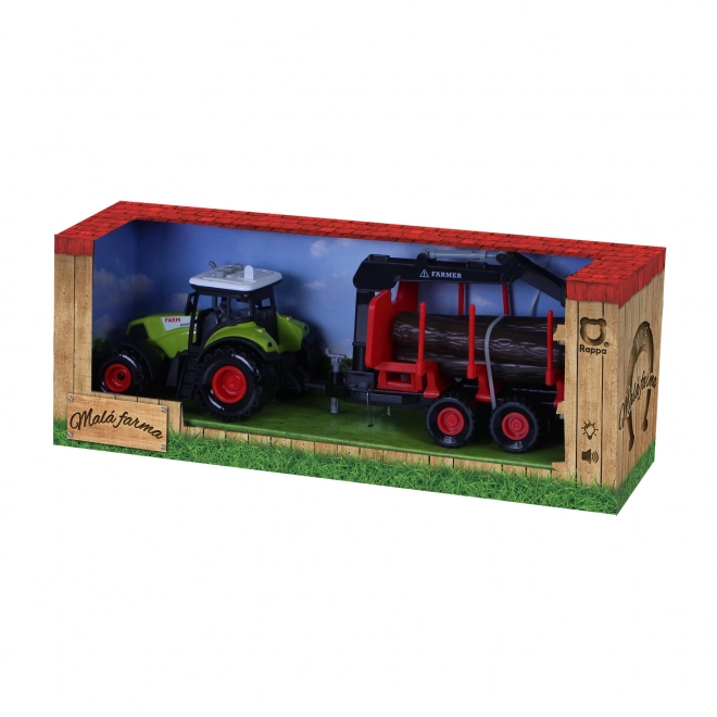 Plastic Tractor with Sound and Light, Trailer, and Gripper