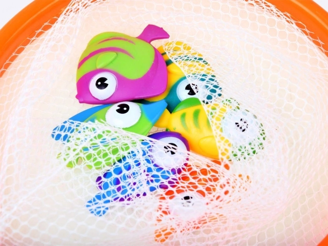 Colorful Bath Fishing Net Toy Set