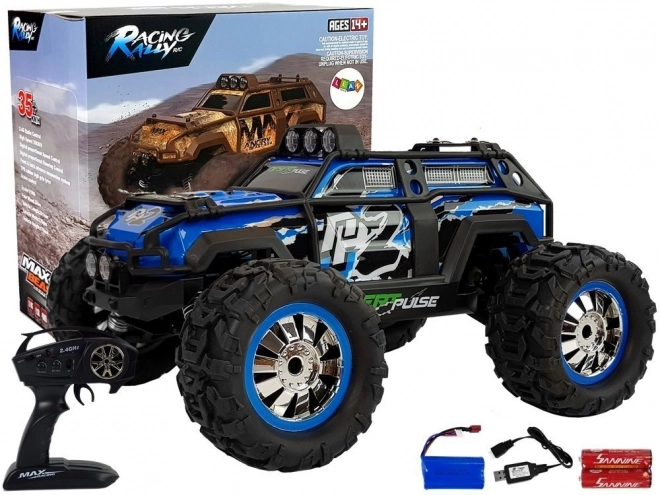 Blue Remote-Controlled Racing Car