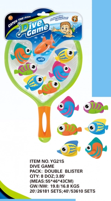 Poissons plongeurs avec épuisette