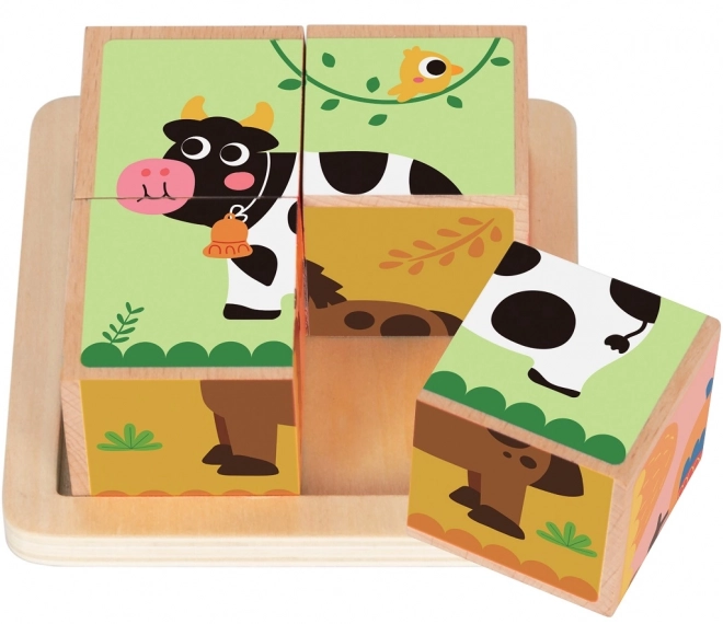 Wooden Farm Animal Puzzle Blocks