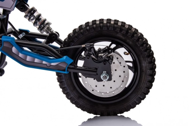 Battery-Powered Blue Kids Motocross Bike