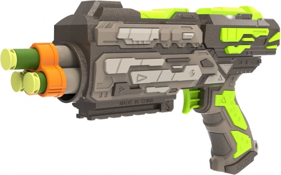 Schuimpistool met 6 kogels, 21 cm