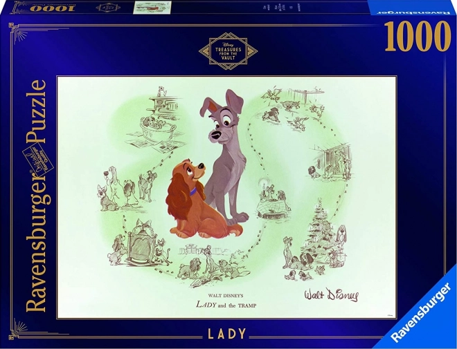 Ravensburger Puzzle Disney Treasures - Lady and the Tramp 1000 Pieces