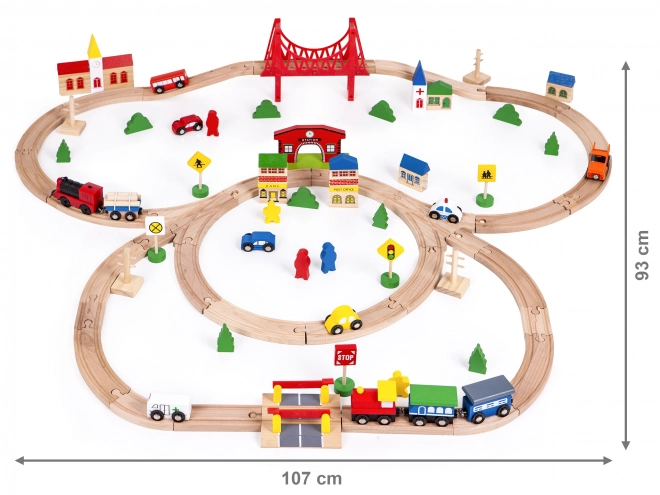 EcoToys Wooden Battery-Operated Train Set