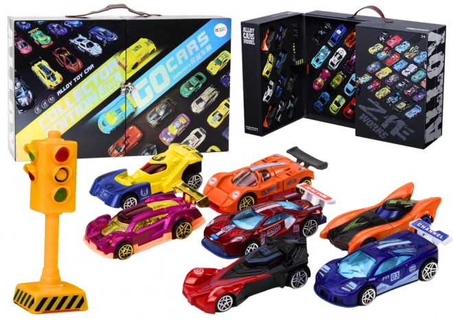 Toy Car Set in Carry Case with Traffic Accessories