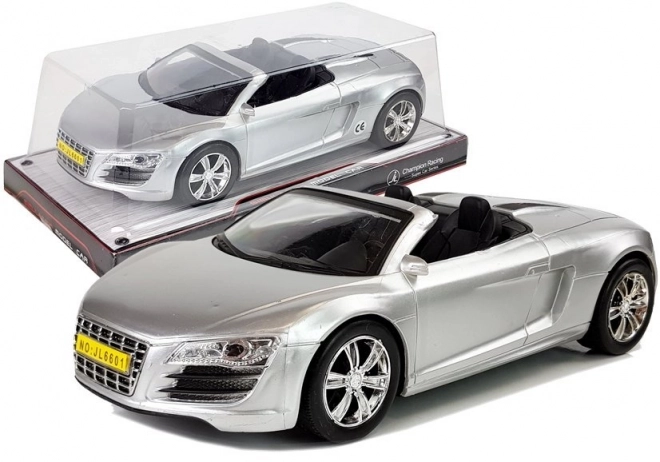 Friction-powered Convertible Toy Car Silver 1:18