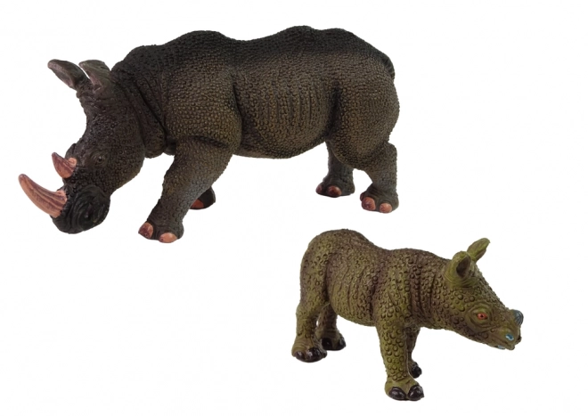 Rhino and Calf Figurine Set