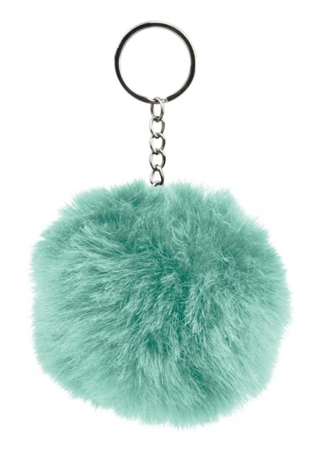 Baagl turquoise pom pom keychain