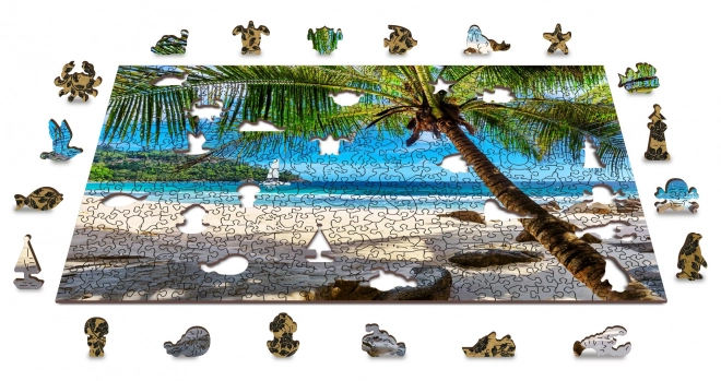 Wooden Jigsaw Puzzle Paradise Island Beach