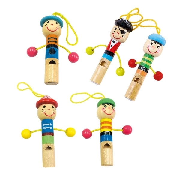 Colorful Wooden Whistle with Characters