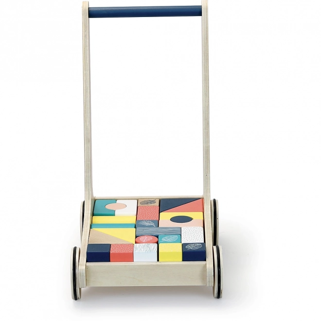 Wooden Walker with Colorful Blocks by Vilac