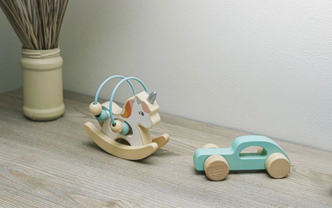 Wooden Ride-on Unicorn Toy